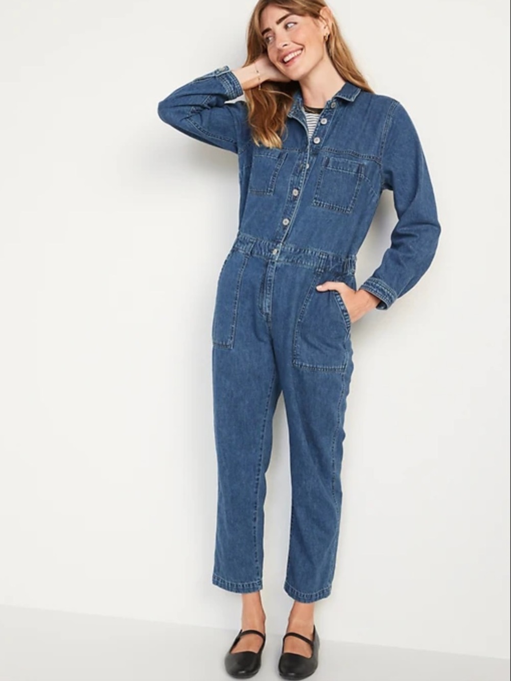 Denim Utility Jumpsuit - Blue